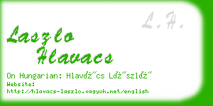 laszlo hlavacs business card